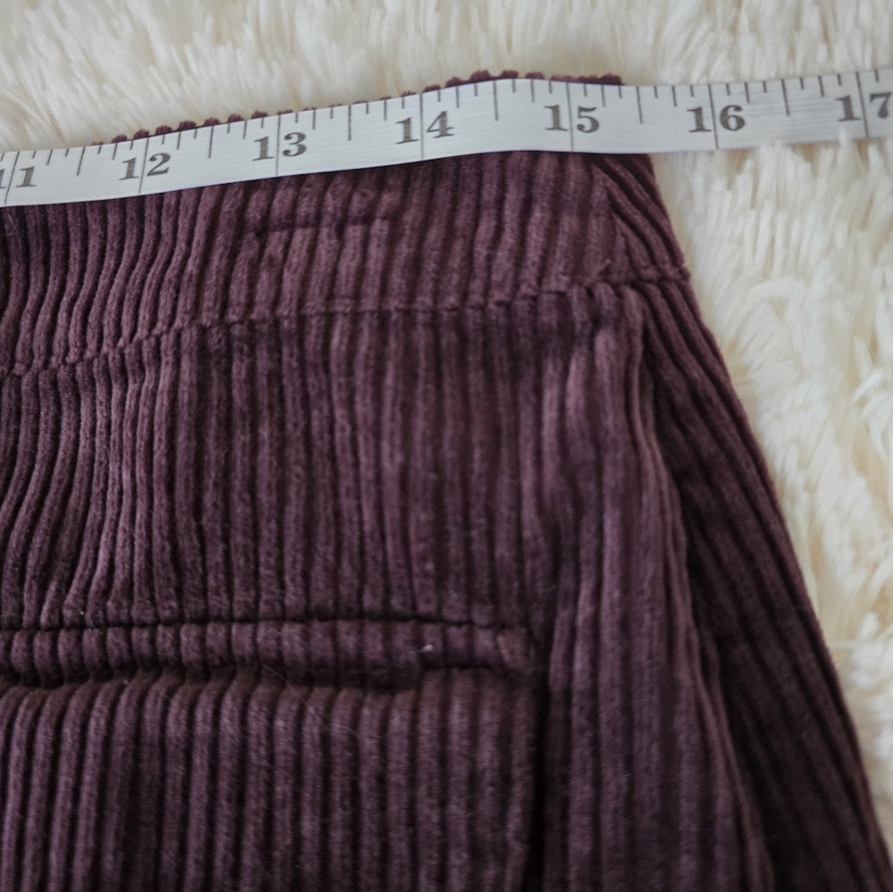 Loft Plum Cordouroy Button Down Mini Skirt size 8 - Picture 8 of 11